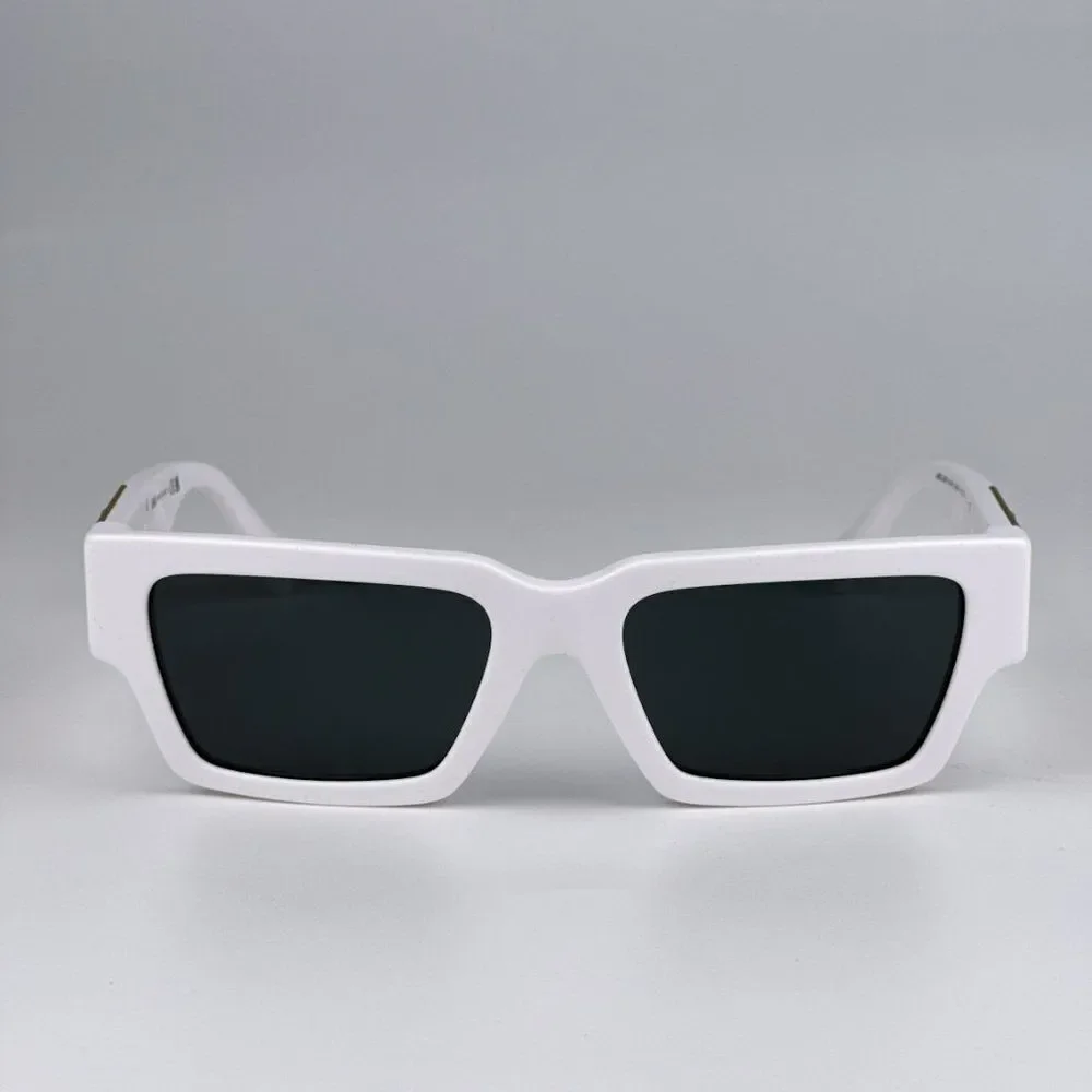 NEW Versace VE4459 Medusa Deco 314/87 White Grey Rectangle Unisex Sunglasses